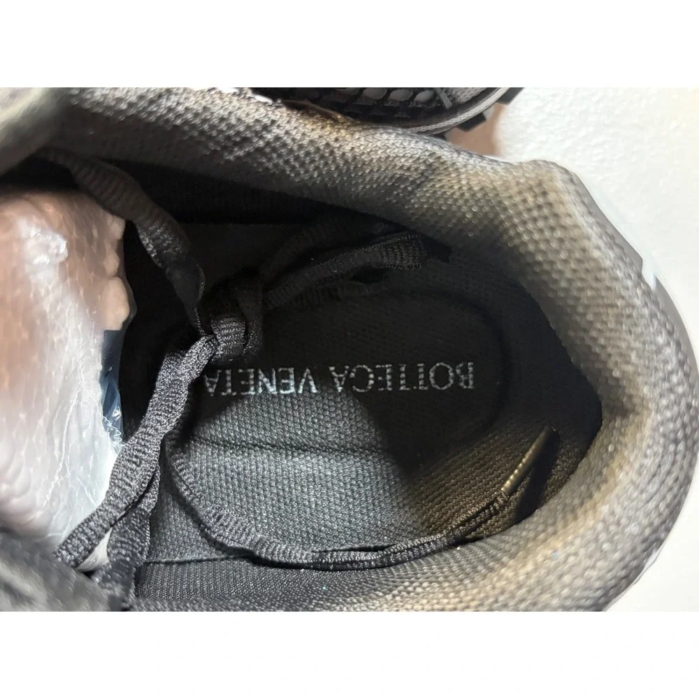 Bottega Veneta Black and White Men's Runner Mesh Sneakers